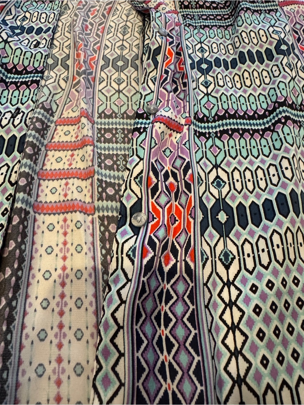 Patterned Buttoned Nightgown - Picture 4 of 8